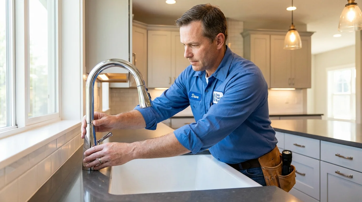 Kitchen faucet installation by Johns Plumbing LLC in Harbor Springs