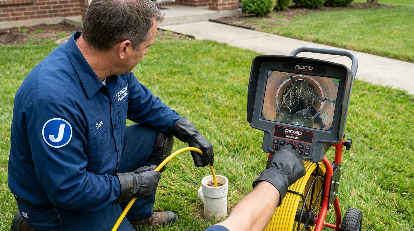 Sewer camera inspection being performed by Johns Plumbing LLC in Harbor Springs