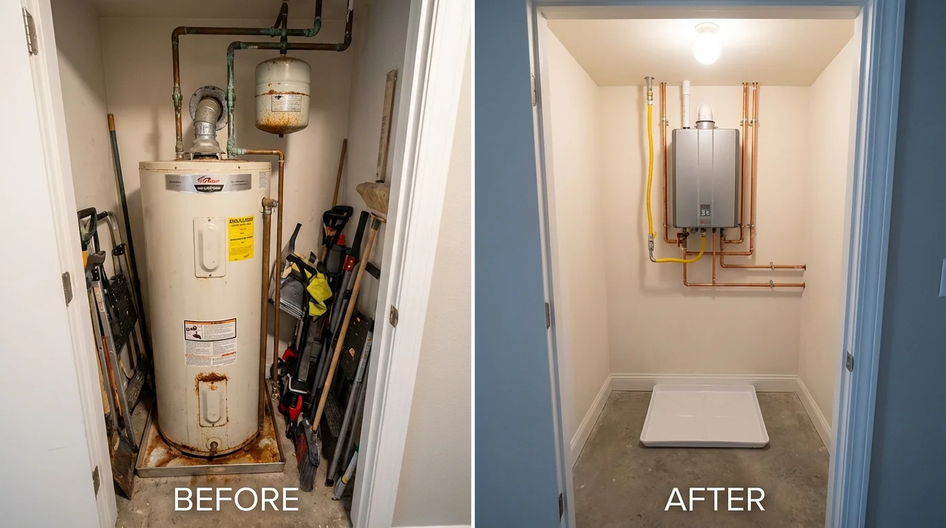 Tank water heater versus wall-mounted tankless unit comparison for Harbor Springs, MI homeowners
